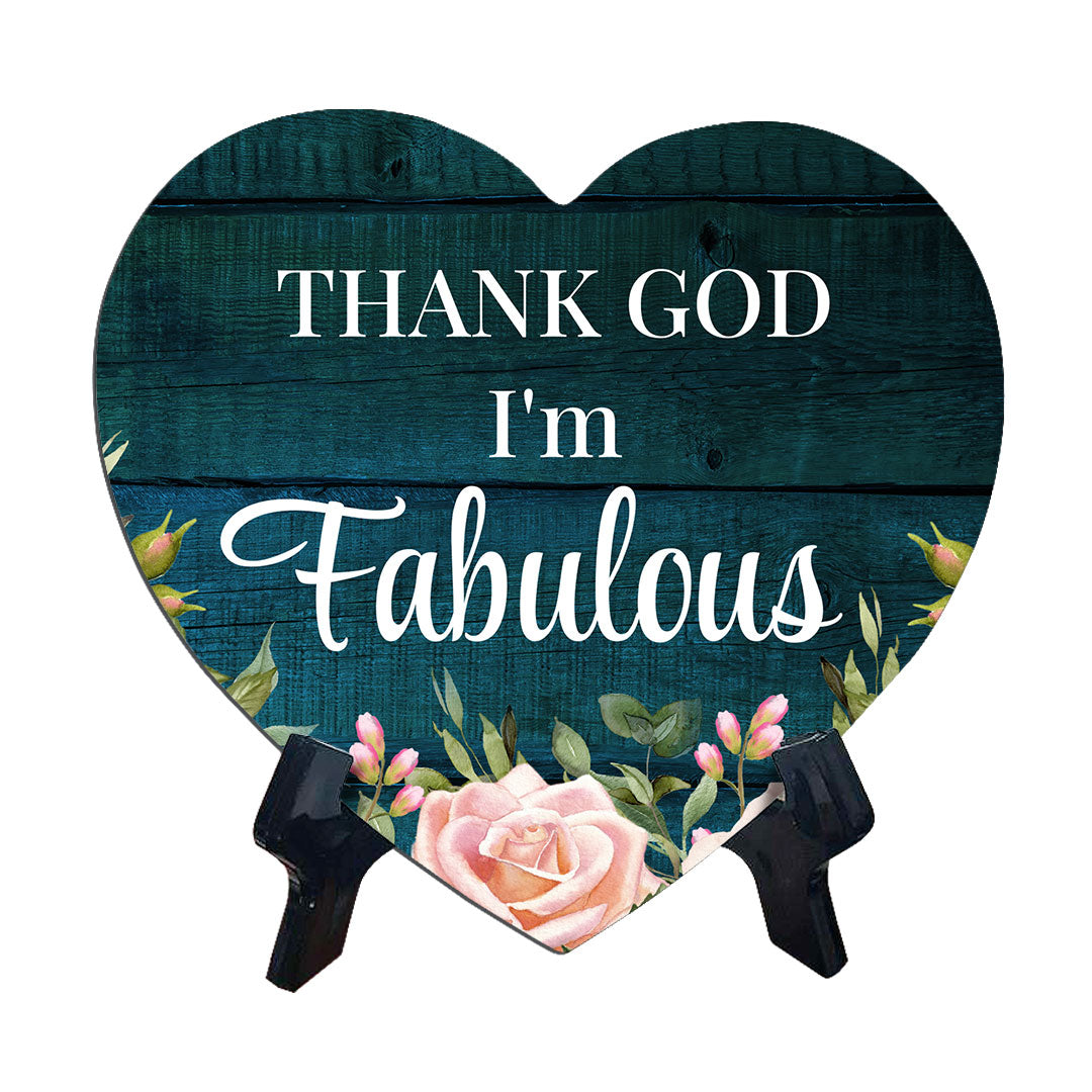 Home & Office Desk Decor Heart Table Sign with Acrylic Stand (6x5“)
