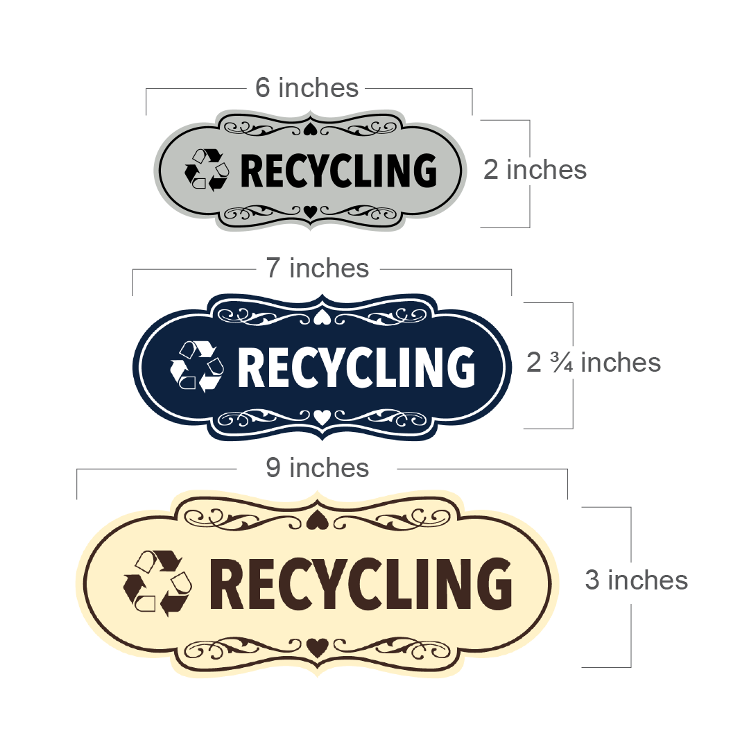 Signs ByLITA Designer Recycling Wall or Door Sign