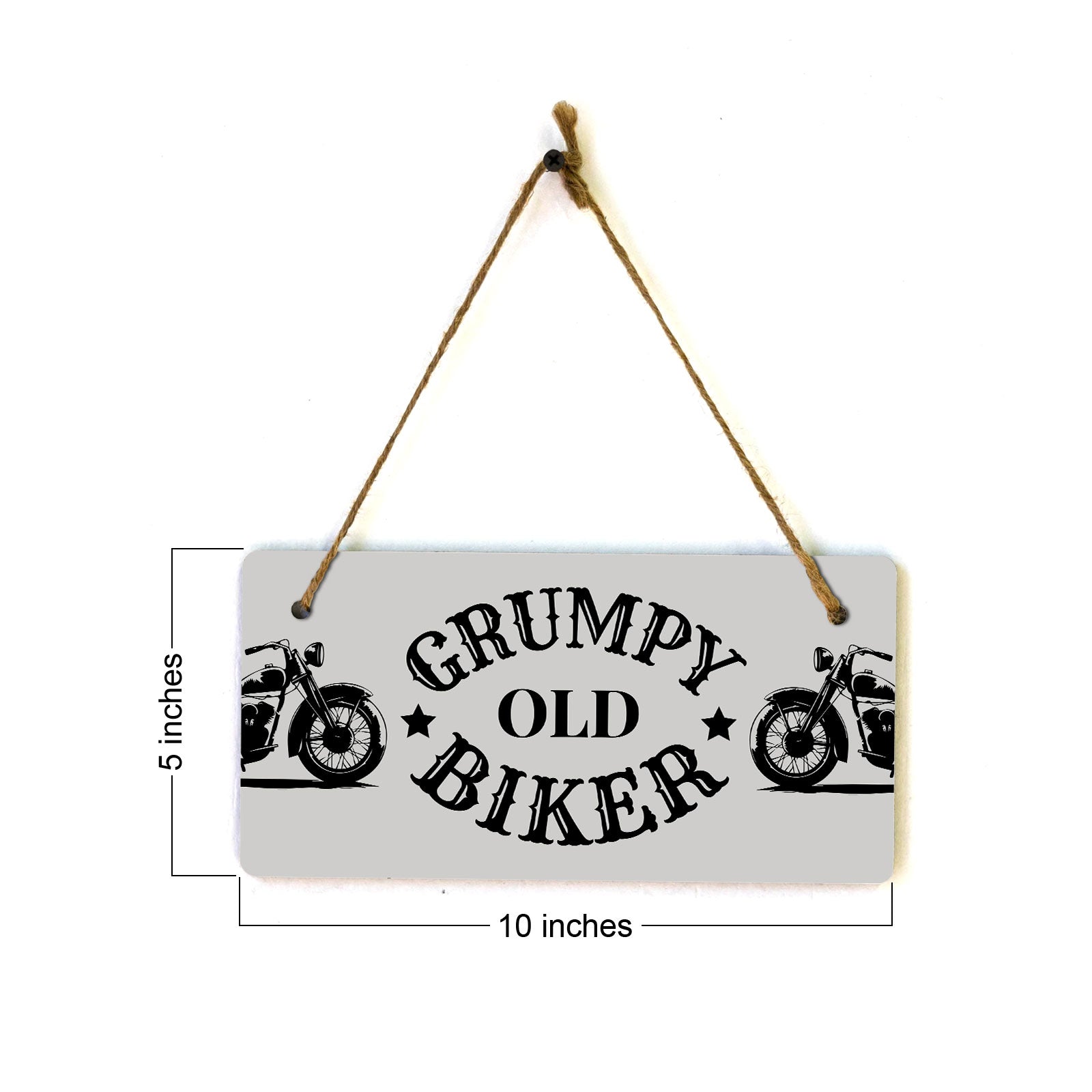Grumpy Old Biker 5" x 10" Hanging Wall or Door Sign | Home Decor