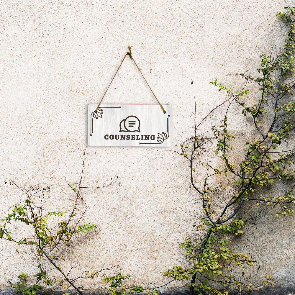 Counseling Room 5x10 Hanging Plus Wall or Door Sign | Religious Rustic Wood Sign