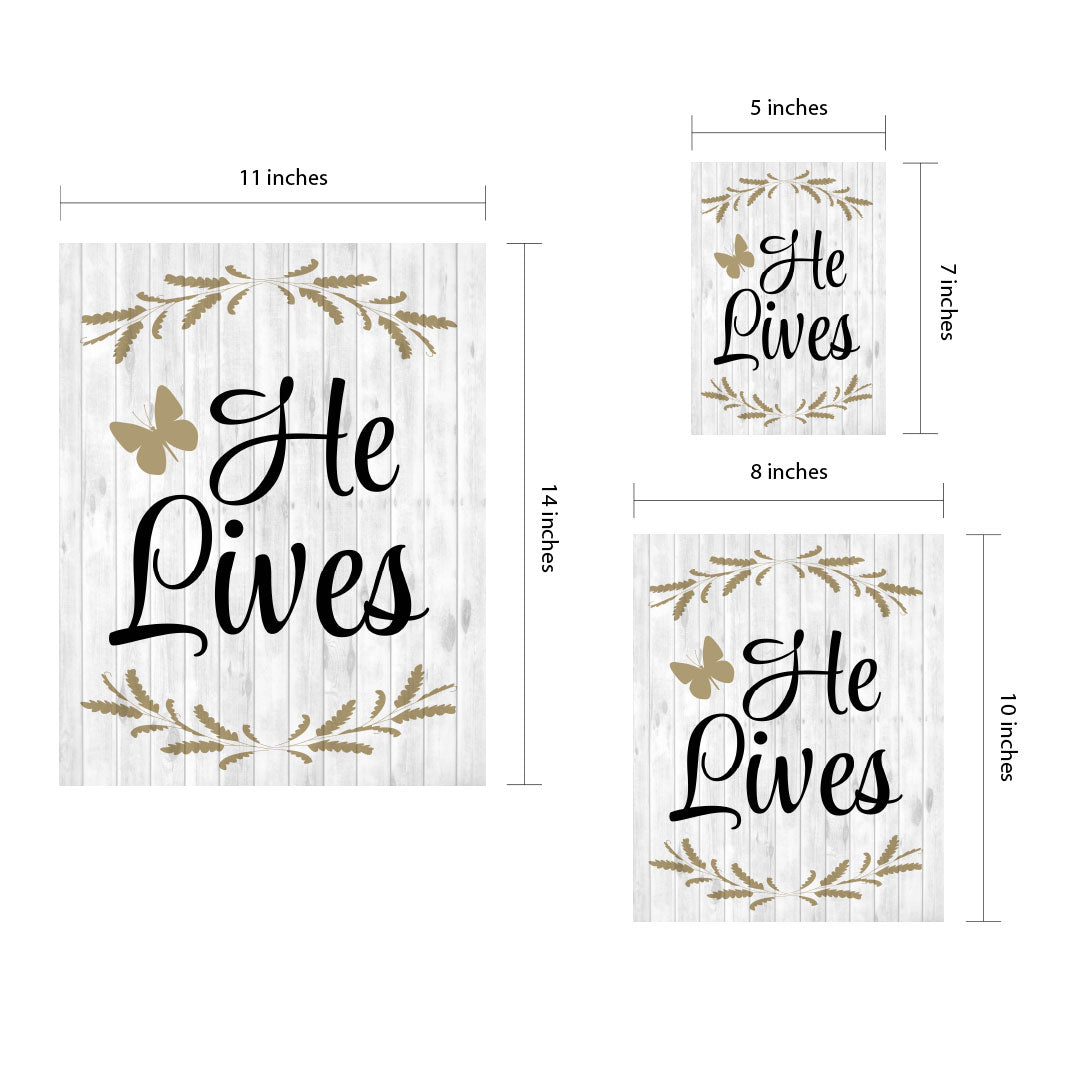 Designs ByLITA He Lives, Framed Wall Art Print | Religious Church & Home Decor