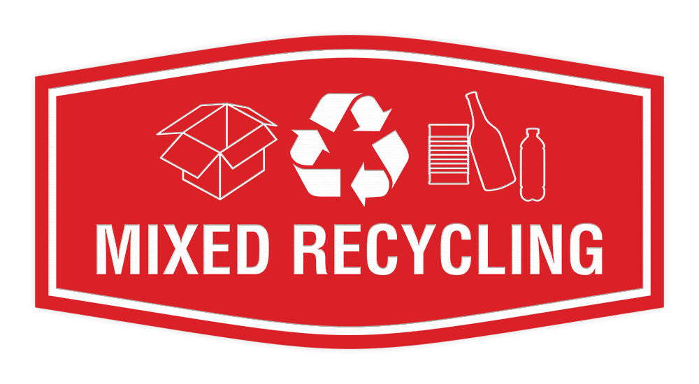 Fancy Mixed Recycling Wall or Door Sign
