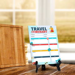 Travel Itinerary Dry Wipe Liquid Chalk Table Sign (6x8") Office And Home Reminders | Personal Schedule | No Pen Included