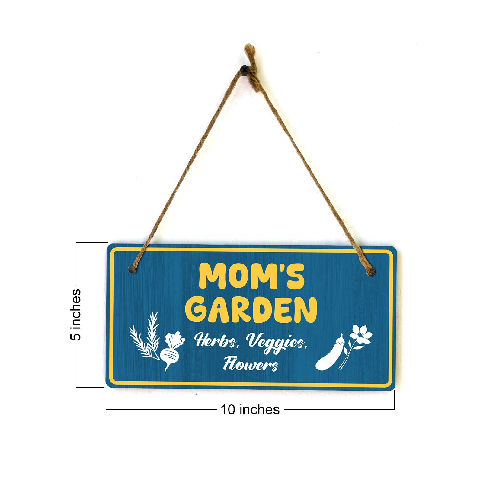 Mom's Garden Herbs, Veggies, Flowers 5x10 Hanging Plus Wall or Door Sign | Home Decor