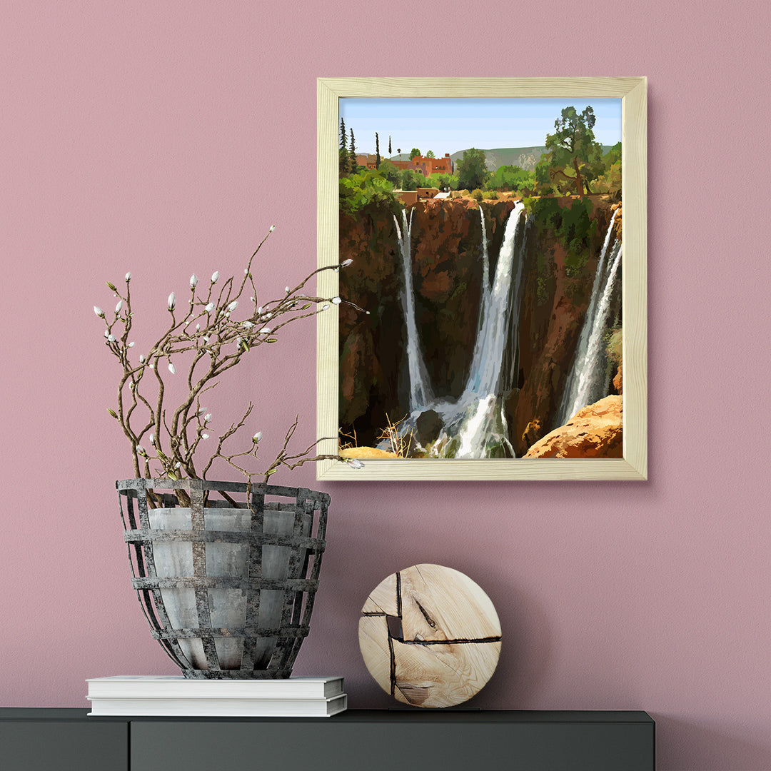 Designs ByLITA Tranquil Mediterranean Waterfall, Wall Print Art | Old Masterpieces | Stylish Modern Decoration For The Home and Office