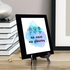 No Rain, No Flowers Decorative Wall Plaque (Full Color) | Positive Affirmation Inspiration Décor