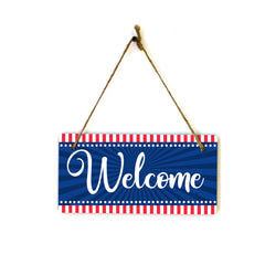 Welcome 5x10 Hanging Plus Wall or Door Sign | USA Home Decor