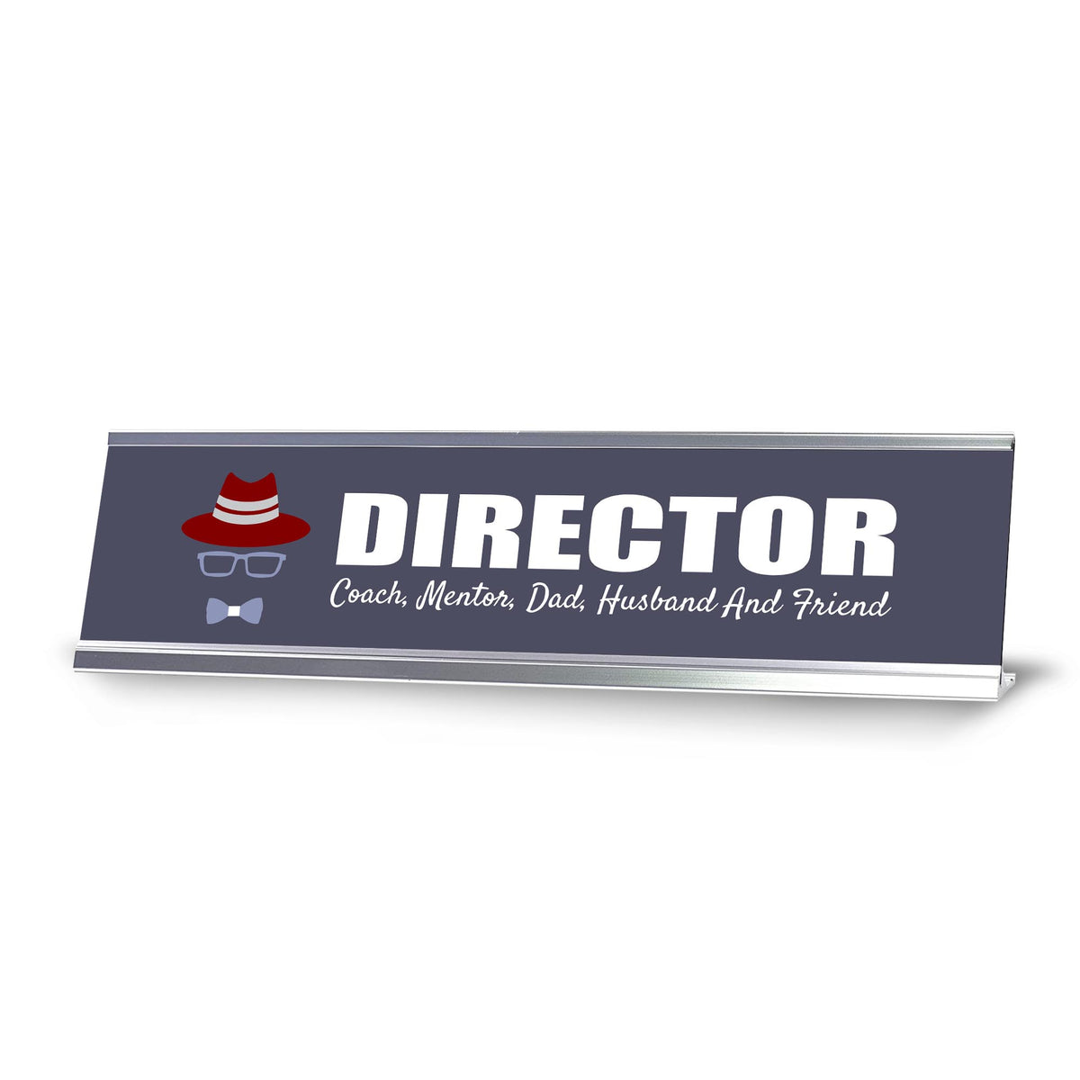 Signs ByLITA Director, Coach, Mentor, Dad, Husband and Friend Silver Frame, Desk Sign (2x8")