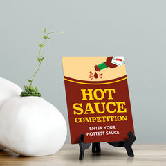 Signs ByLITA Hot Sauce Competition: Enter Your Hottest Sauce Table Sign with Acrylic Stand (6x8“)