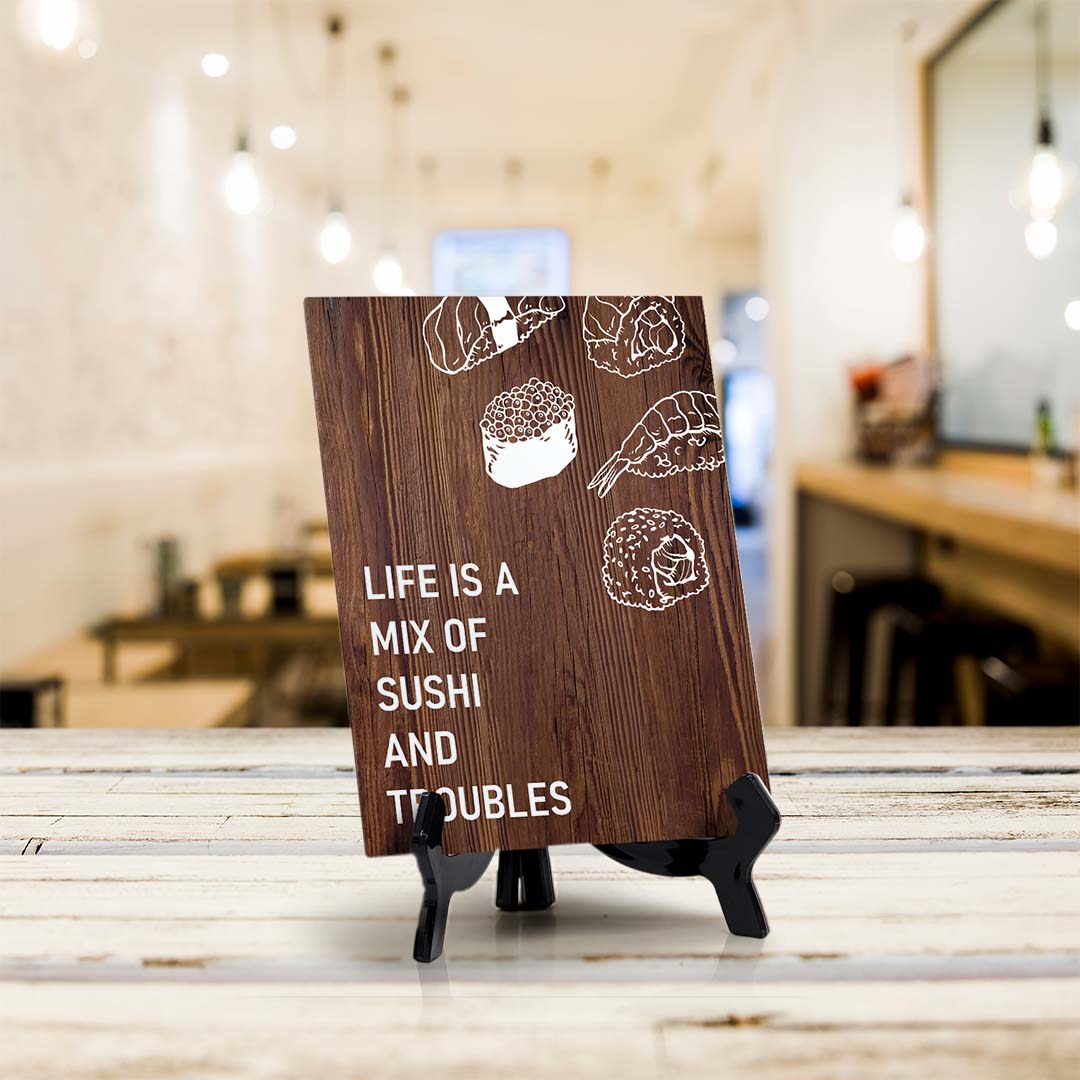 Decoration For Sushi Lovers Table Sign with Acrylic Stand (6x8“)