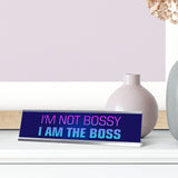 Signs ByLITA I'm Not Bossy I Am The Boss Silver Frame, Novelty Desk Sign (2x8?)