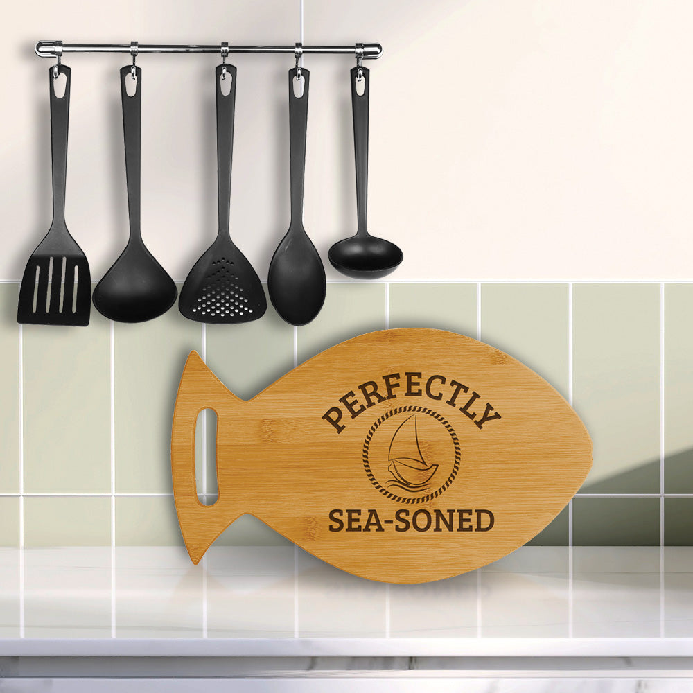 Designs ByLITA Perfectly Sea-soned 14 x 8.5" Fish Shape Cutting Board | Kitchen Chopping Board