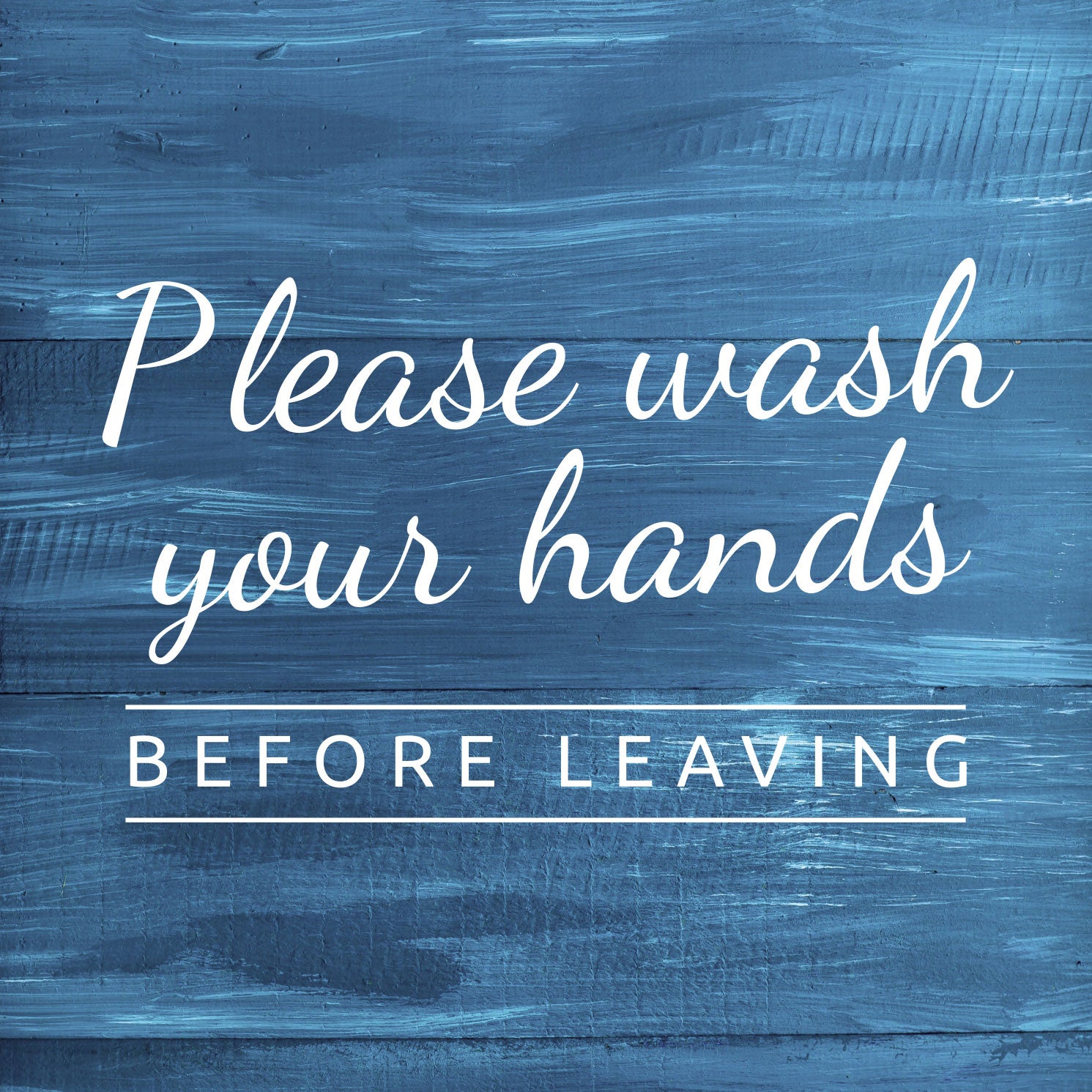 Signs ByLITA Please Wash Your Hands, Before Leaving, Wood Color, Square Table Sign (5" x 5”)
