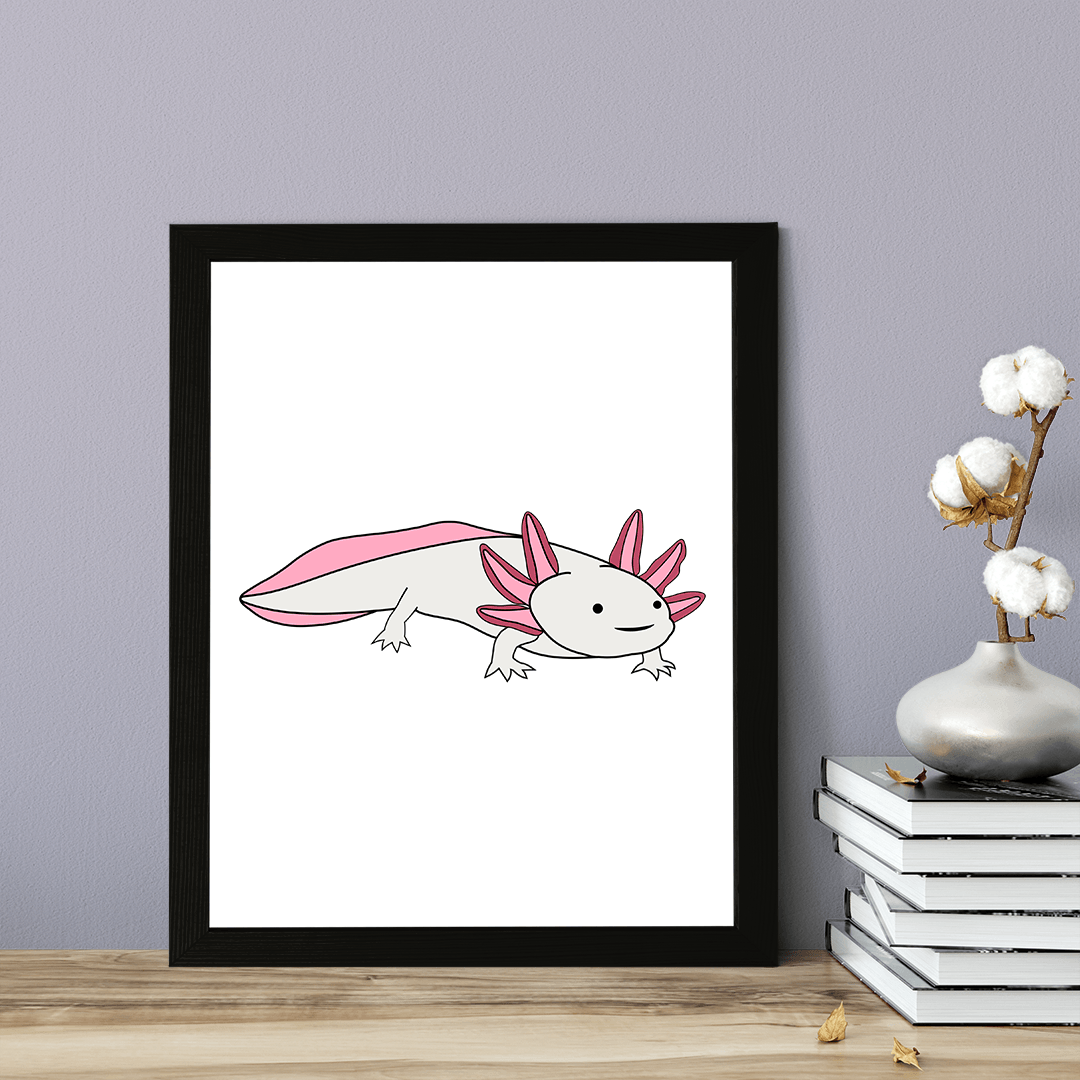Designs ByLITA Axolotl, Wall Print Animals Art | Family Presents | Bedroom | Stylish Kindergarten Decor