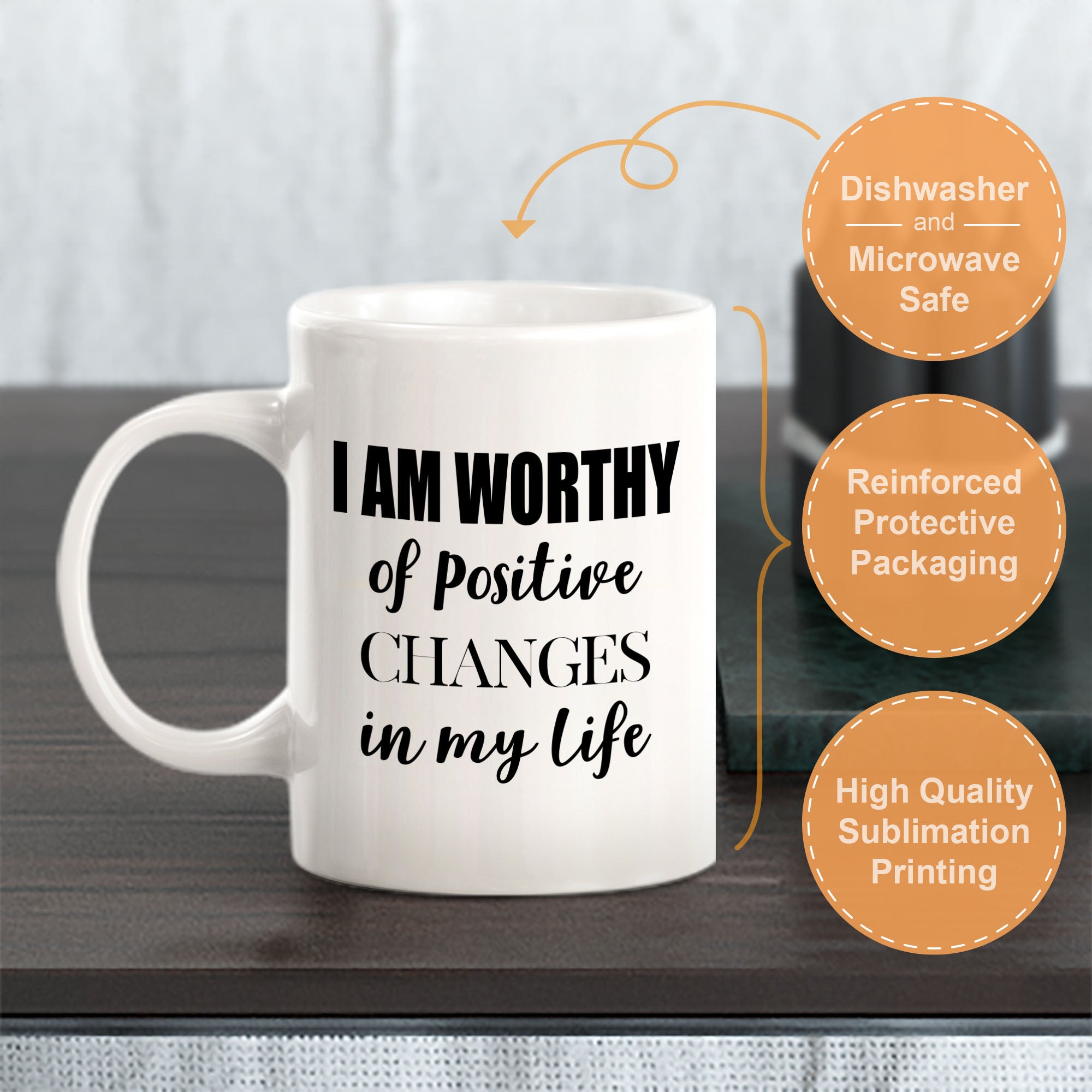 I Am Worthy Of Positive Changes In My Life Coffee Mug