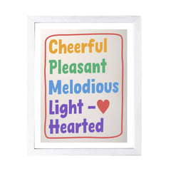 Designs ByLITA Cheerful Pleasant Melodious Light-Hearted, Wall Print Art | Funky Home Decor