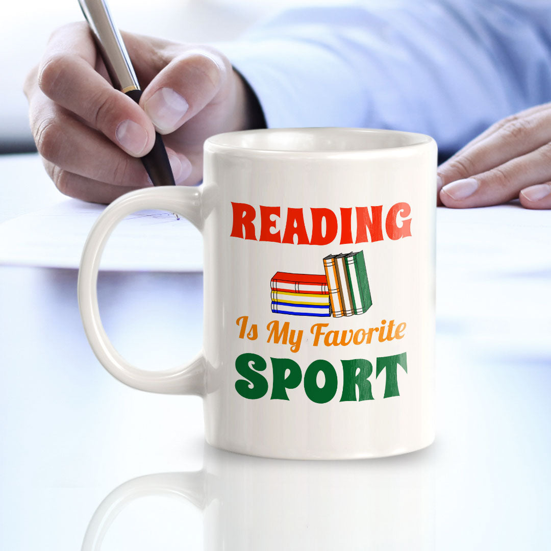 Reading Is My Favorite Sport 11oz Plastic or Ceramic Coffee Mug | Witty Funny Coffee Cups