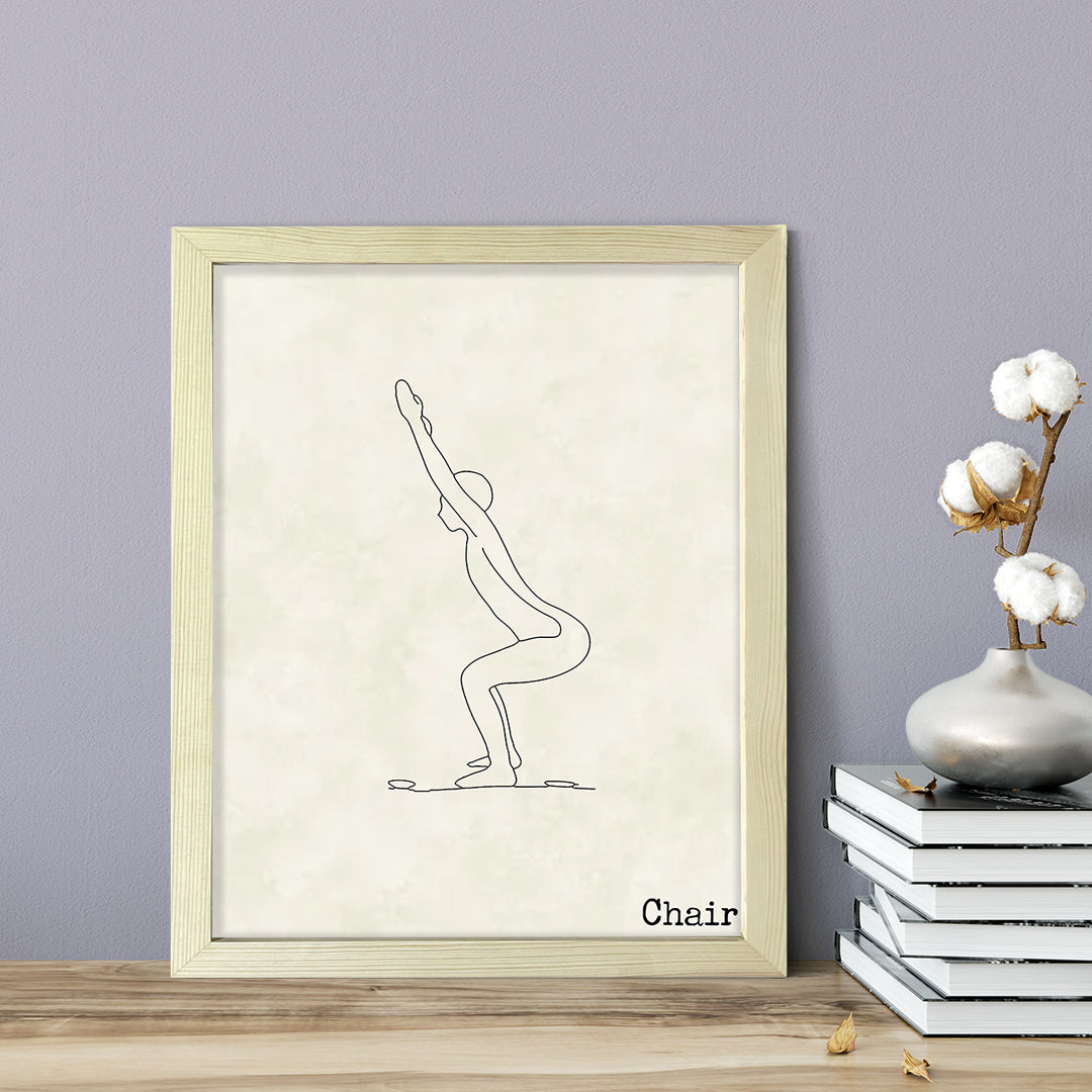 Chair, FRAMED Print Yoga Wall Art