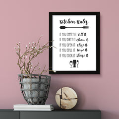 Kitchen Rules, Framed Wall Art, Home Décor Prints