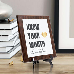 Know Your Worth Then Add Tax Decorative Wall Plaque | Motivational Home Decor