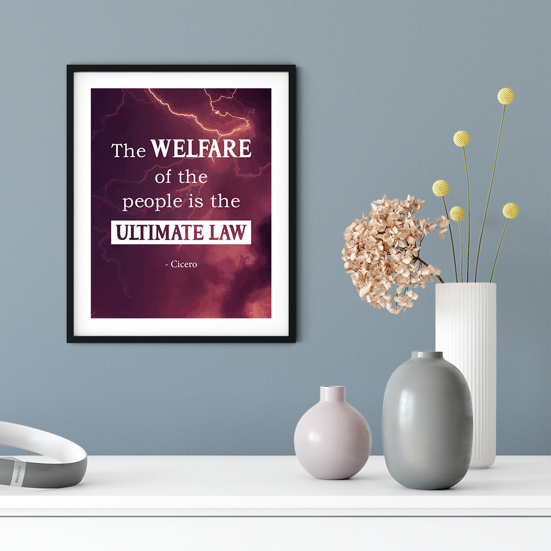 Designs ByLITA The Welfare of the People is The Ultimate law - Cicero, Inspirational Wall Art