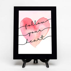 Follow Your Heart Decorative Wall Plaque (Full Color) | Positive Affirmation Inspiration Décor