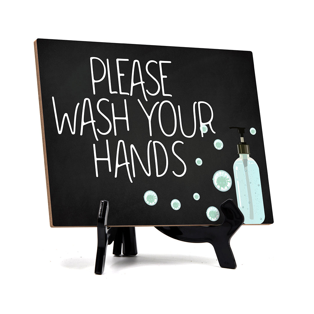 Signs ByLITA Please Wash Your Hands (Hygiene 5 Bg), Hygiene Sign, 6" x 8"
