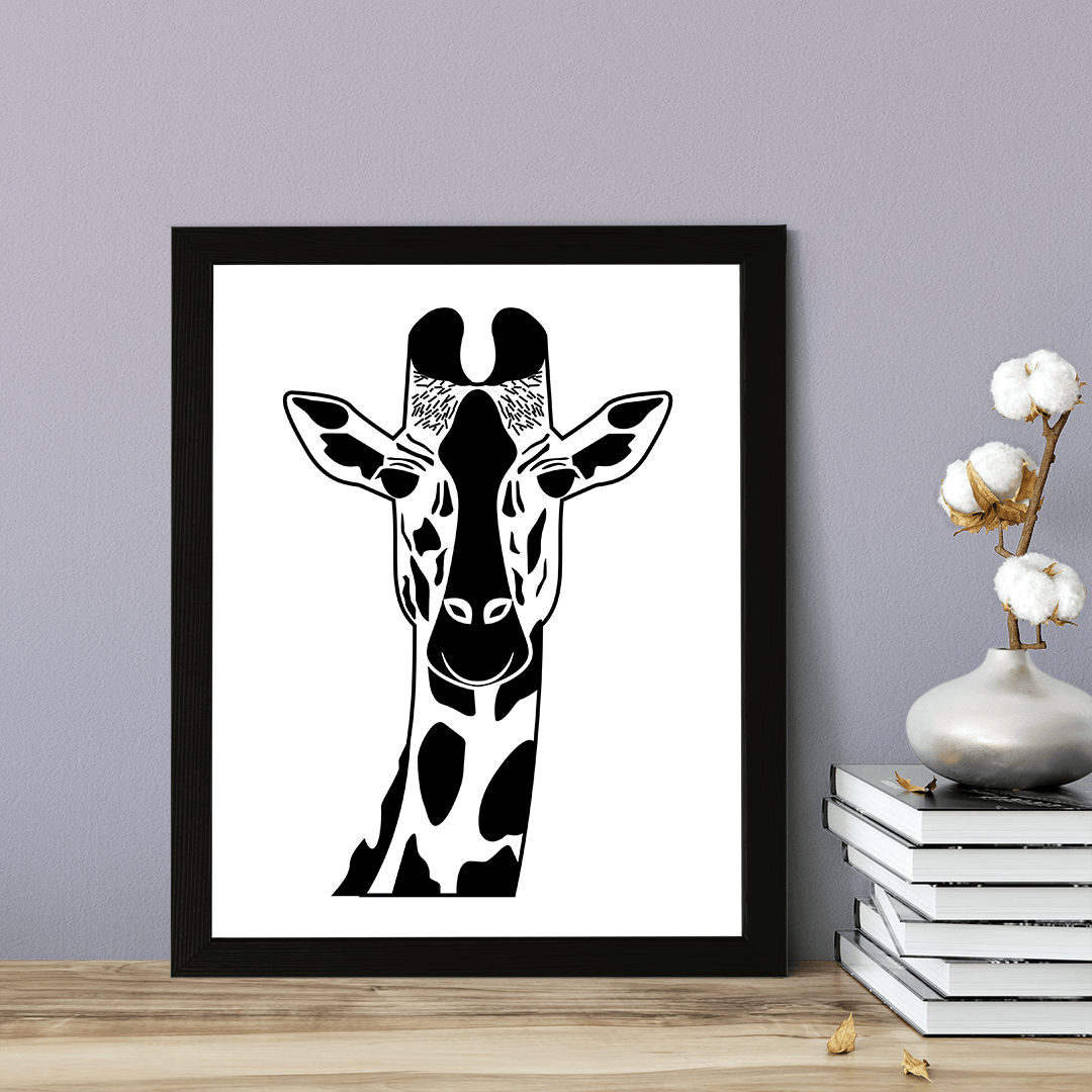 Designs ByLITA Giraffe Outlined version, Wall Print Animals Art | Family Presents | Bedroom | Stylish Kindergarten Decor