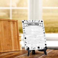 Things I need Wipe Dry Table Sign (6x8") Office And Home Reminders | Personal Schedule | No Pen Included