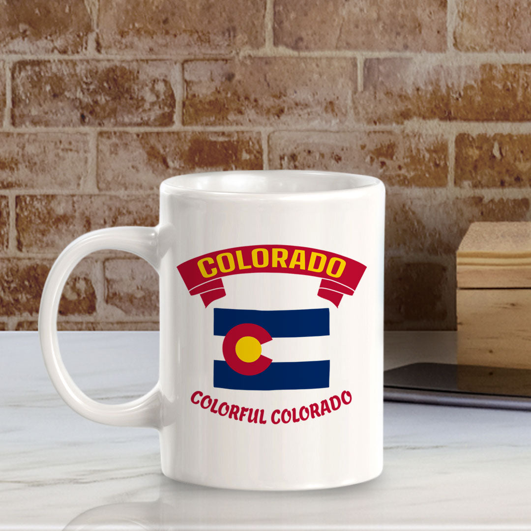 Designs ByLITA Colorado: Colorful Colorado 11oz Plastic or Ceramic Coffee Mug Elegance