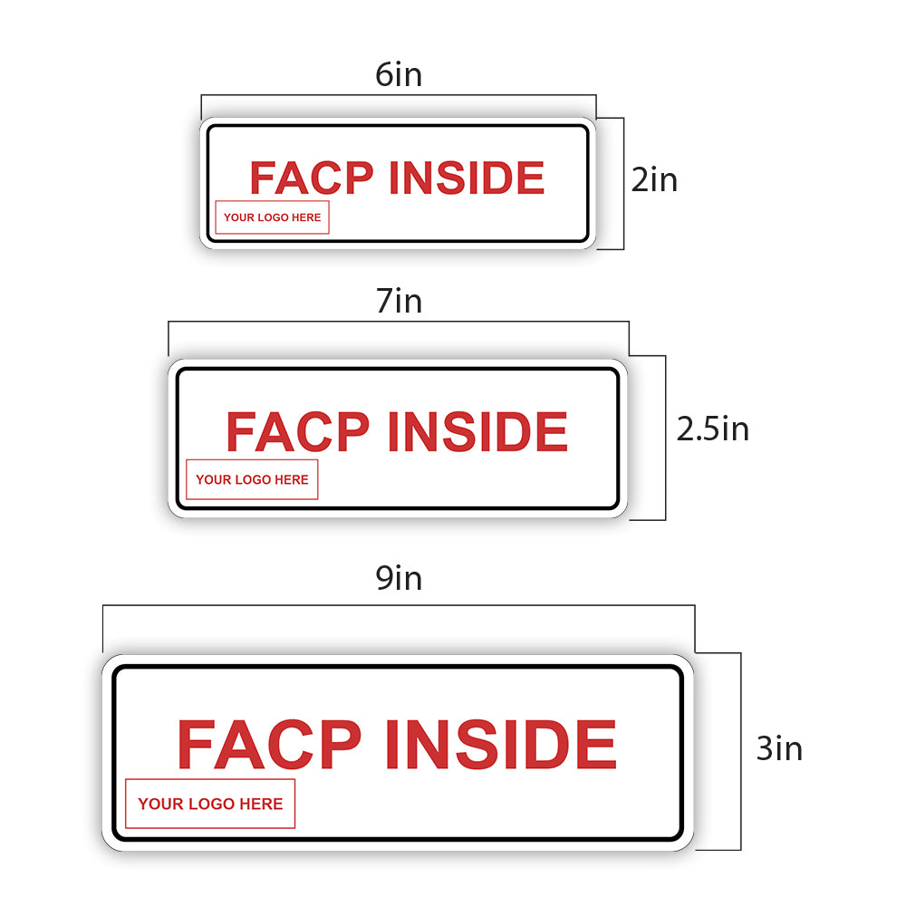 Signs ByLITA Standard Plus | FACP Inside Wall or Door Sign | Customizable with Your Company Logo | Durable & Easy to Install