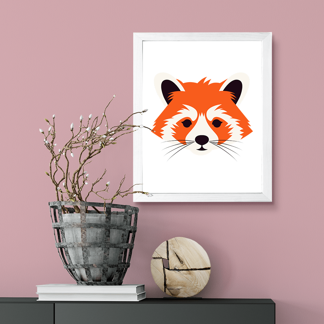 Designs ByLITA Red Panda, Wall Print Animals Art | Family Presents | Bedroom | Stylish Kindergarten Decor