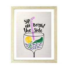 Designs ByLITA Sip On The Bright Side, Wall Print Art | Retro Bar Decoration
