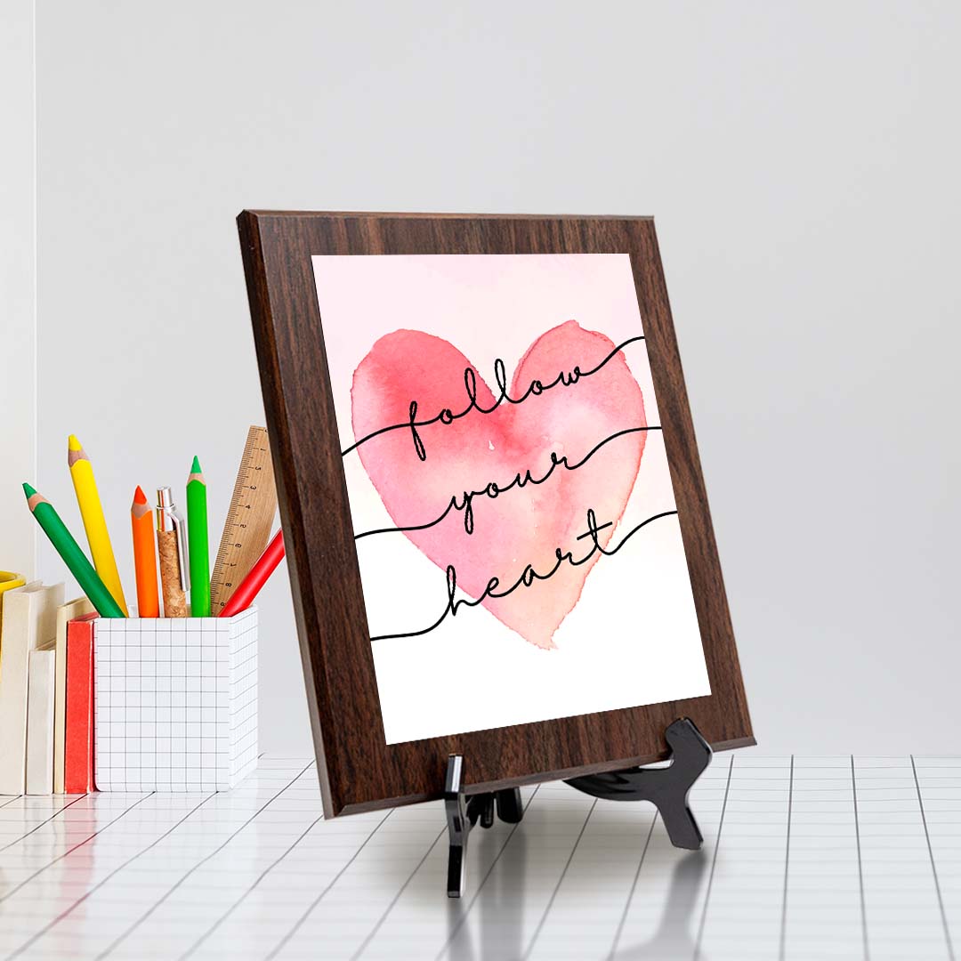 Follow Your Heart Decorative Wall Plaque (Full Color) | Positive Affirmation Inspiration Décor
