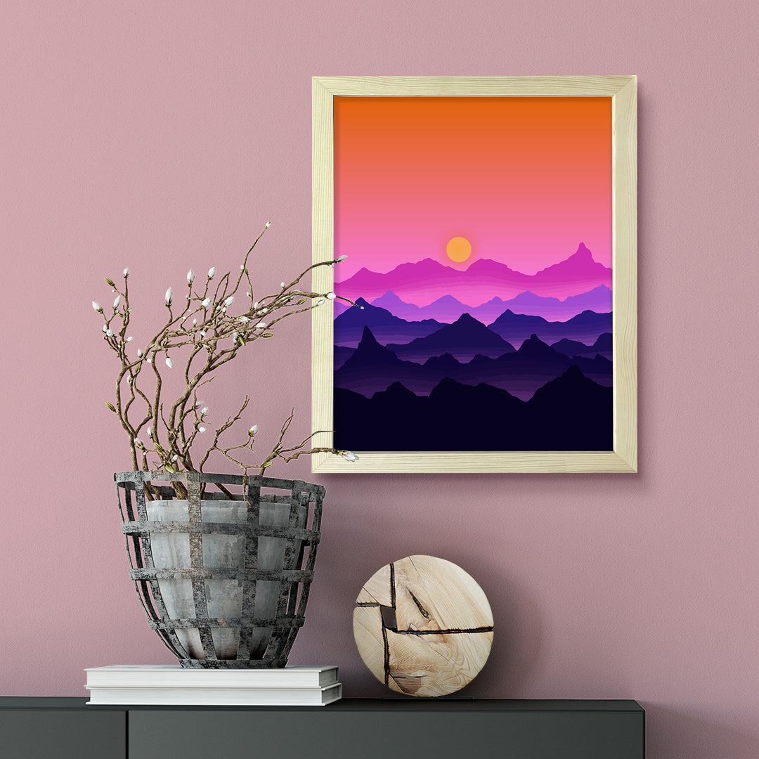 Designs ByLITA Ruby Dusk Sunset, Wall Print Art | Beautiful Flowers | Stylish Modern Decoration For The Home and Office