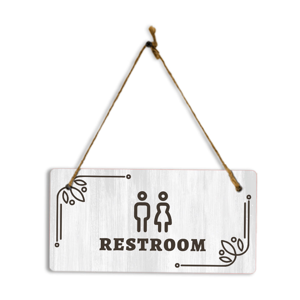 Restroom 5x10 Hanging Plus Wall or Door Sign | Religious Rustic Wood Sign
