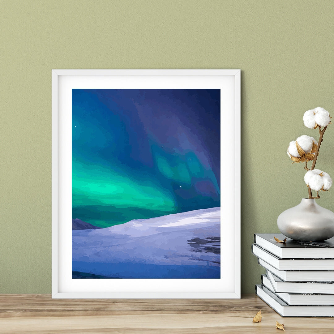 Designs ByLITA Glowing Northern Lights, Wall Print Art | Beautiful Flowers | Stylish Modern Decoration For The Home and Office