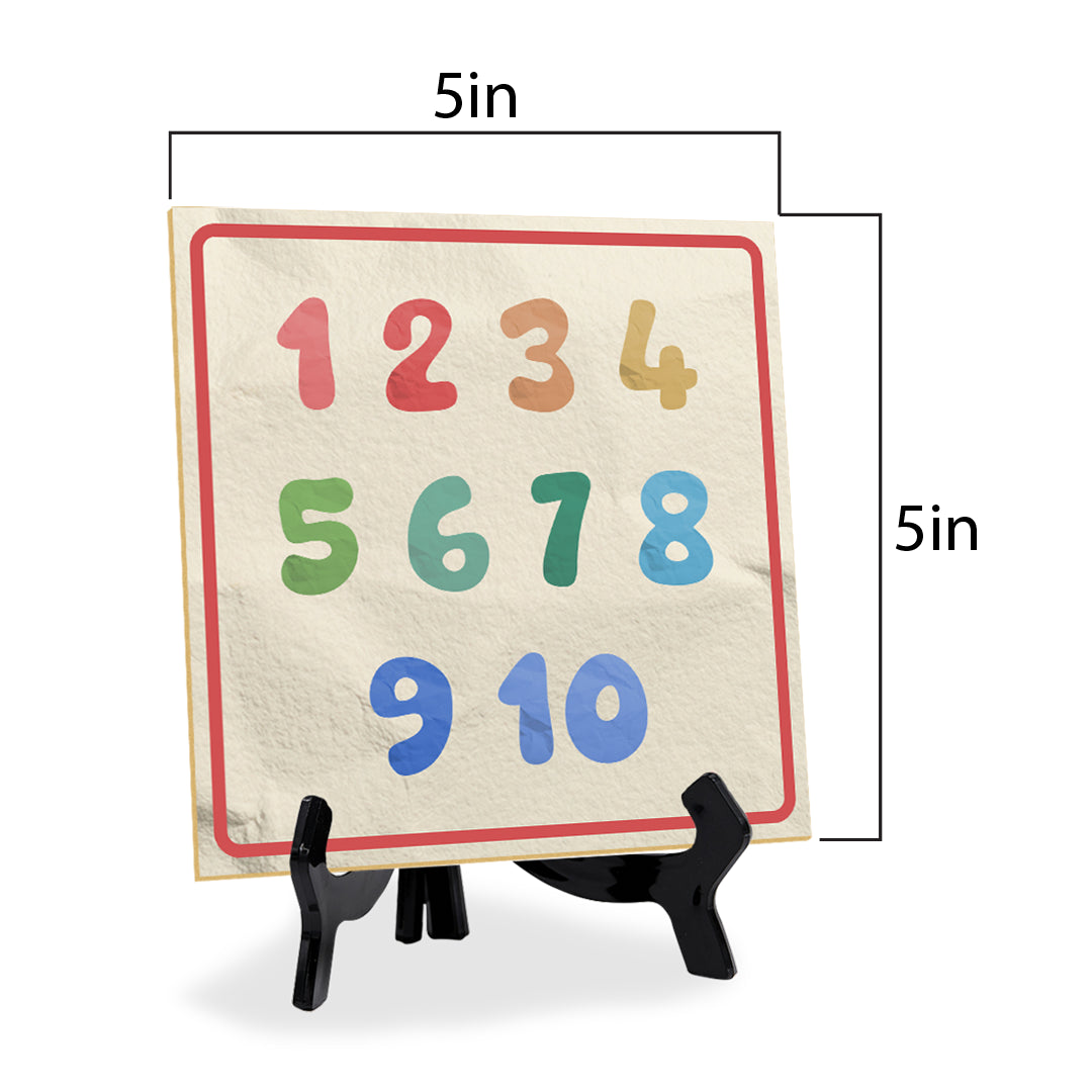 1 2 3 4 5 6 7 8 9 10 5"x 5" Square Table Sign With Acrylic Easel | Motivational Home Decor