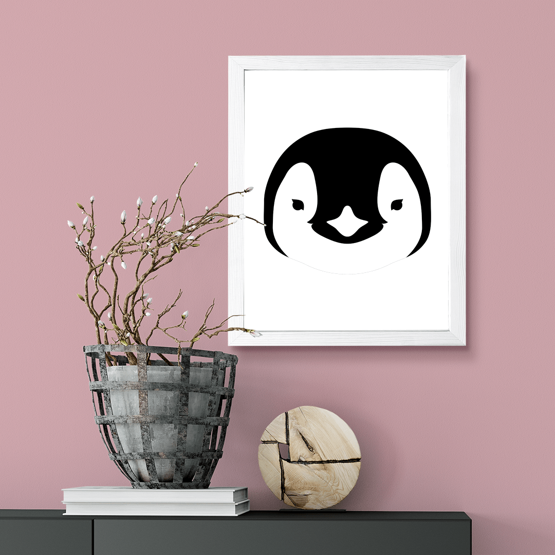 Designs ByLITA Penguin Outlined version, Wall Print Animals Art | Family Presents | Bedroom | Stylish Kindergarten Decor