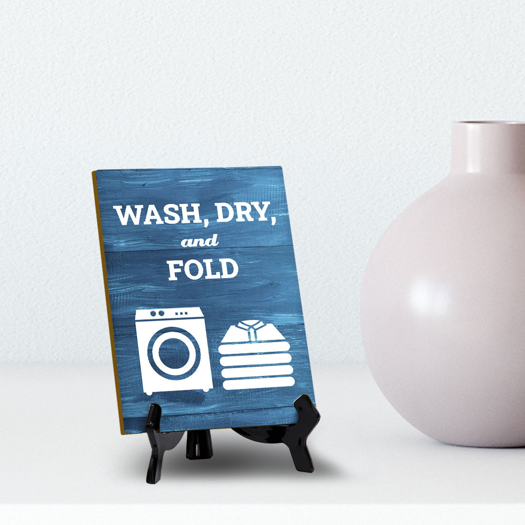 Signs ByLITA Wash, Dry, and Fold Table Sign with Acrylic Stand (6x8“)