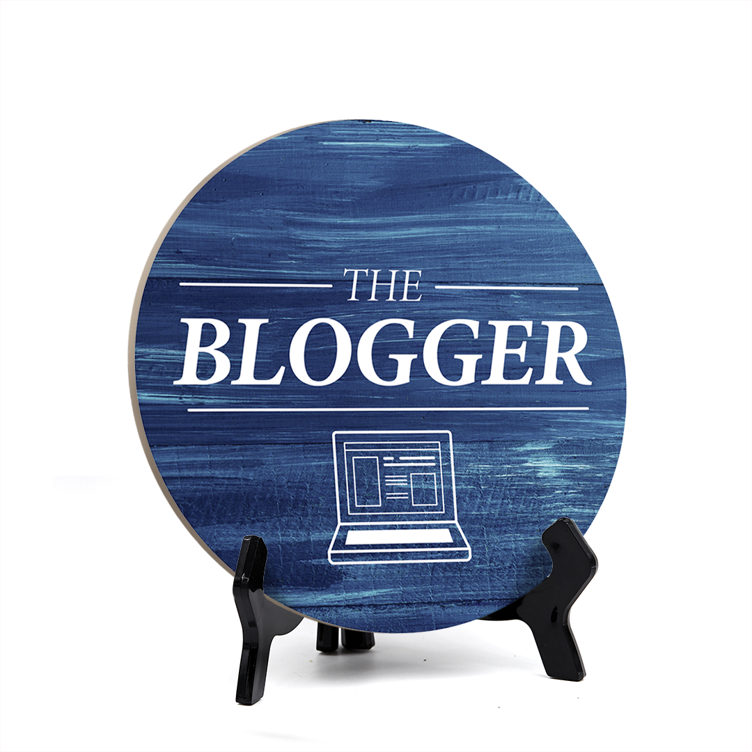 Signs ByLITA Circle Round THE BLOGGER Table Sign (5x5")
