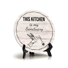 Round This Kitchen Is My Sanctuary Wood Color, Circle Table Sign (5x5")
