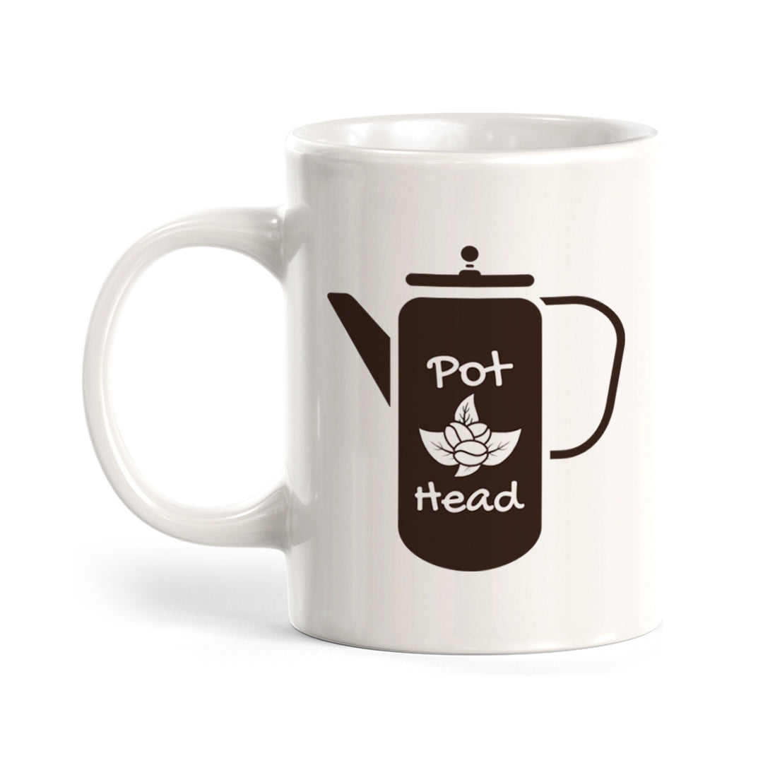 Pot Head 11oz Plastic or Ceramic Coffee Mug | Funny Office & Home Cups