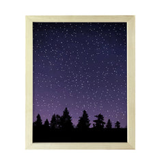 Designs ByLITA Forest Stars Night Sky, Wall Print Art | Beautiful Flowers | Stylish Modern Decoration For The Home and Office
