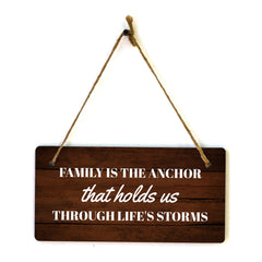 Family Is The Anchor That Holds Us Through Life's Storms 5x10 Hanging Plus Wall or Door Sign | Home Decor