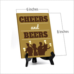 Signs ByLITA Cheers and Beers (Party Decoration), Table Sign with Acrylic Stand (6x8?)