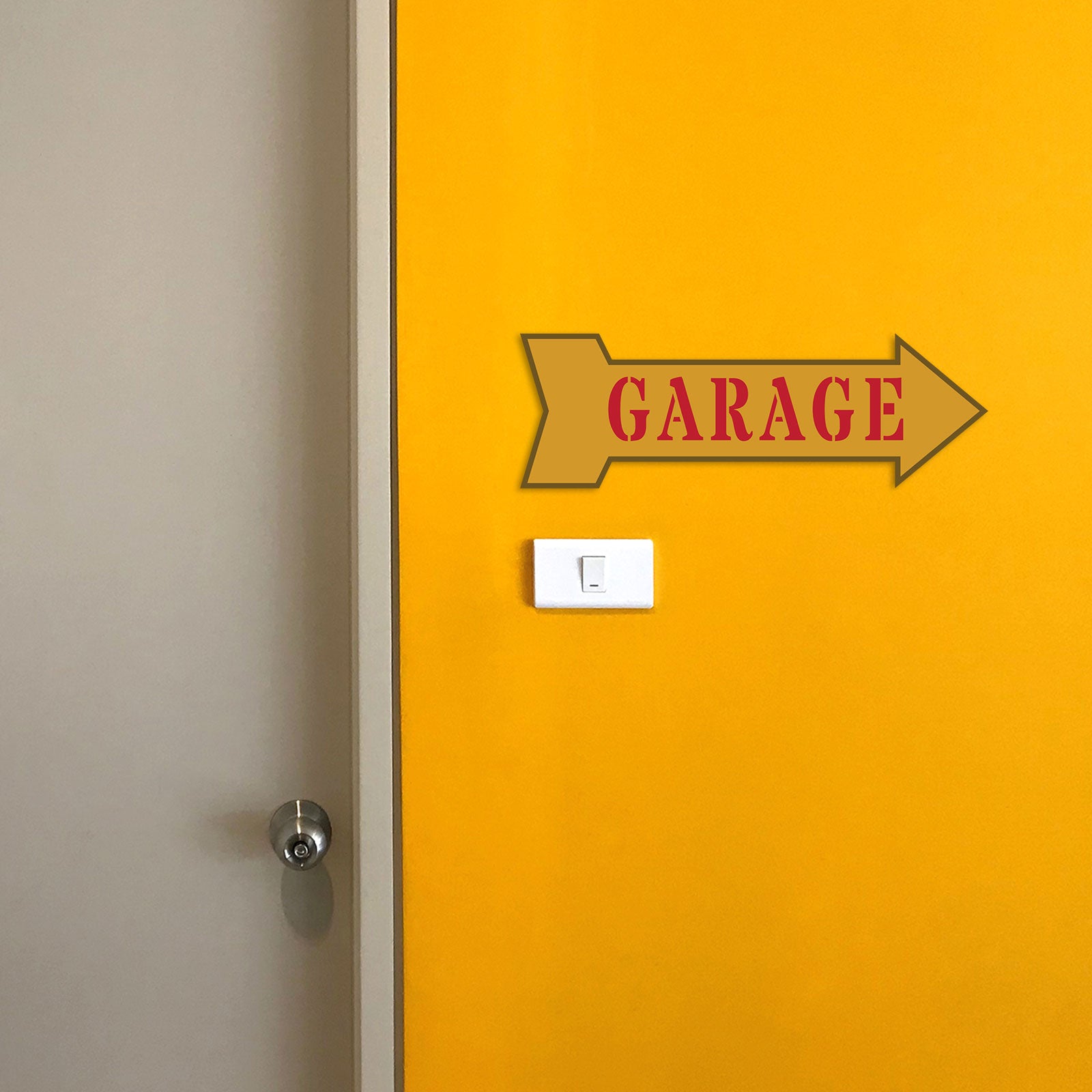 Arrow Shape Garage 12x4" Wall or Door Sign | Funny Home Décor