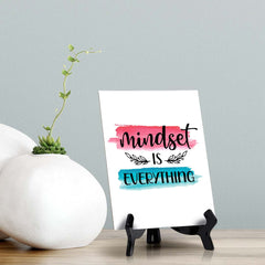 Mindset is Everything Table Sign with Acrylic Stand (6x8“) | Positive Affirmation Inspiration Décor