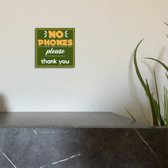 Square Plus No Phones Please Thank You Wall or Door Sign | Public Spaces Signage