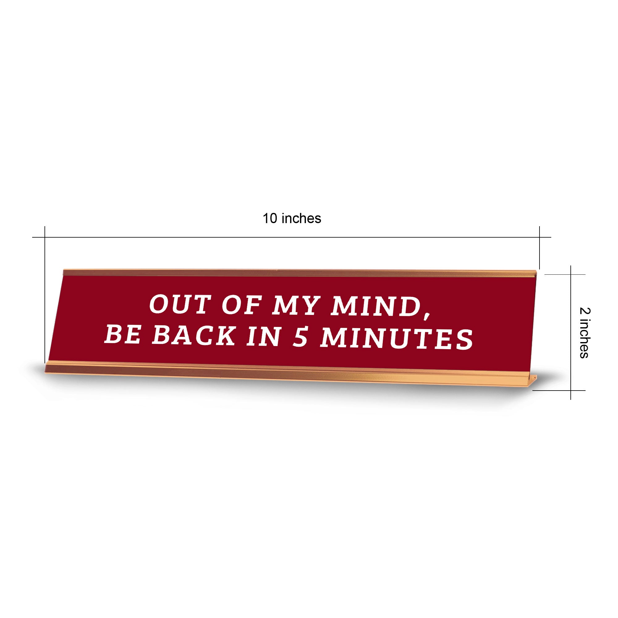 Out Of My Mind, Be Back In 5 Minutes 2 x 10" Desk Sign | Funny Office & Home Decor